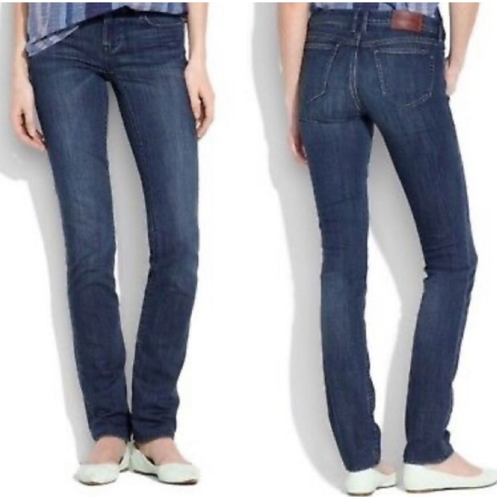 𝅺madewell Rail Straight Dark Wash Denim Jeans sz 27